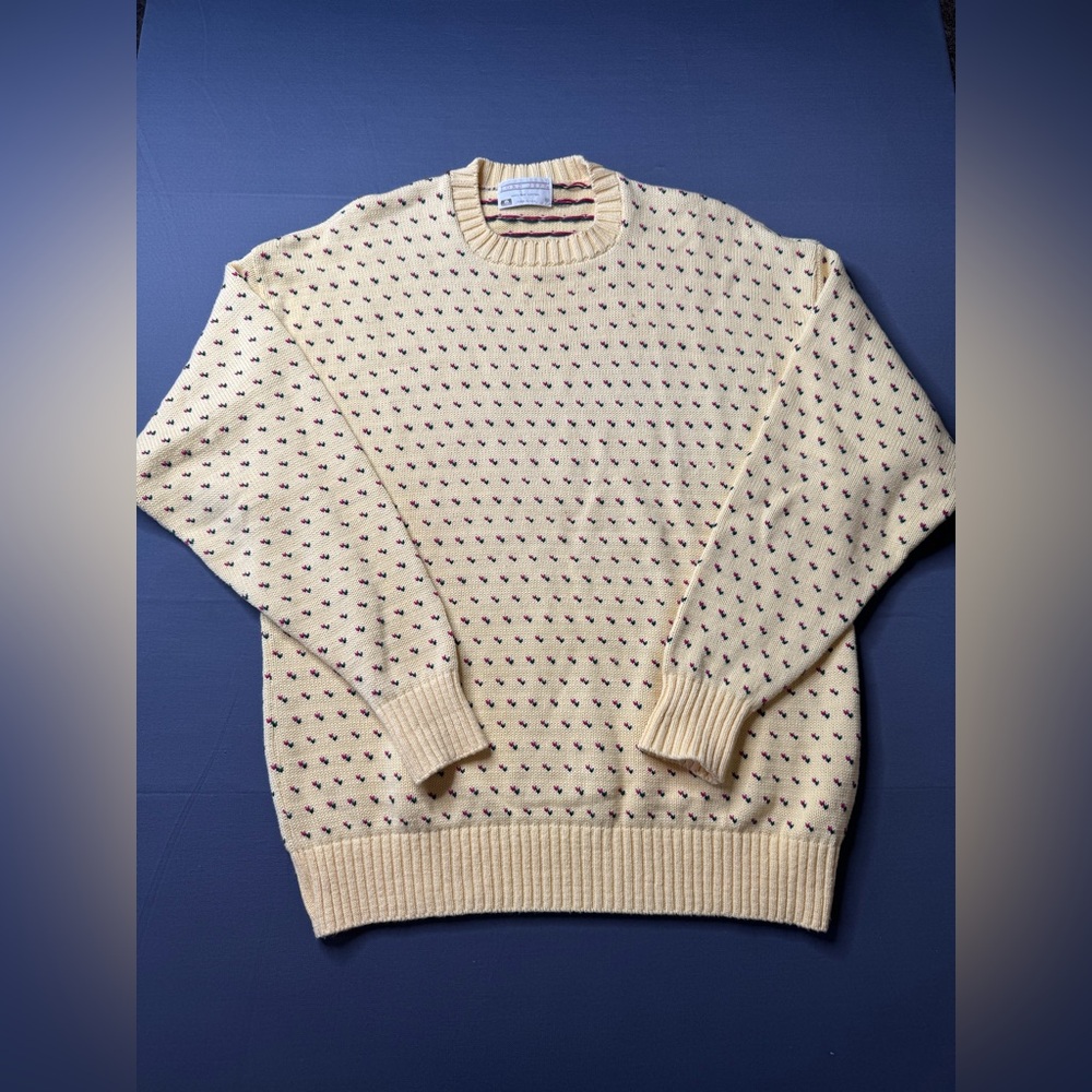 Vintage LORD JEFF sweater 100% cotton made in USA yellow XL #834